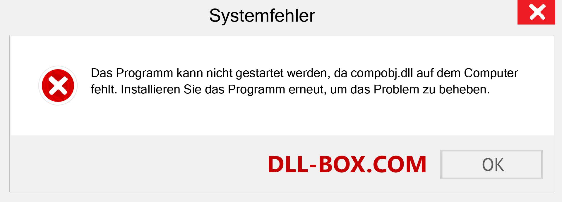 compobj.dll-Datei fehlt?. Download für Windows 7, 8, 10 - Fix compobj dll Missing Error unter Windows, Fotos, Bildern